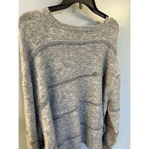 Ana Womens NWT XXL Gray Metallic Thread Sequined Sweater